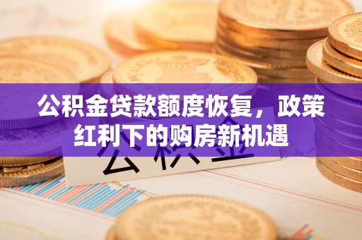 盐埔公积金贷款额度恢复，政策红利下的购房新机遇