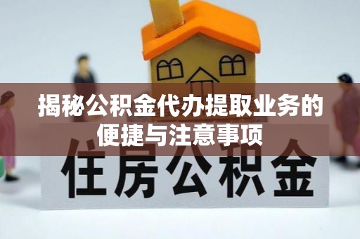 盐埔揭秘公积金代办提取业务的便捷与注意事项