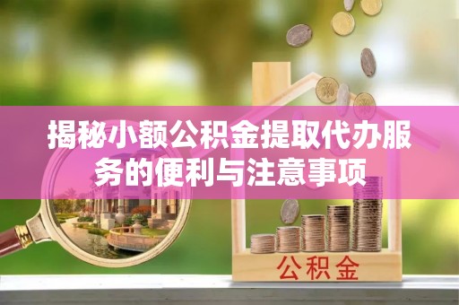 盐埔揭秘小额公积金提取代办服务的便利与注意事项
