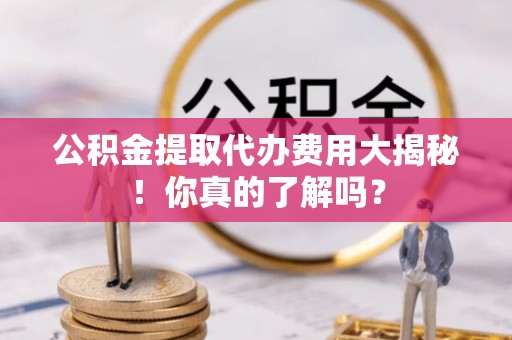 盐埔公积金提取代办费用大揭秘！你真的了解吗？