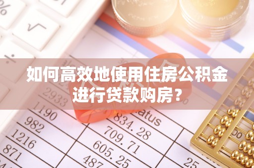 盐埔如何高效地使用住房公积金进行贷款购房？